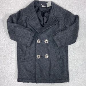 Koala kids wool blend charcoal grey pea coat dress coat 24m